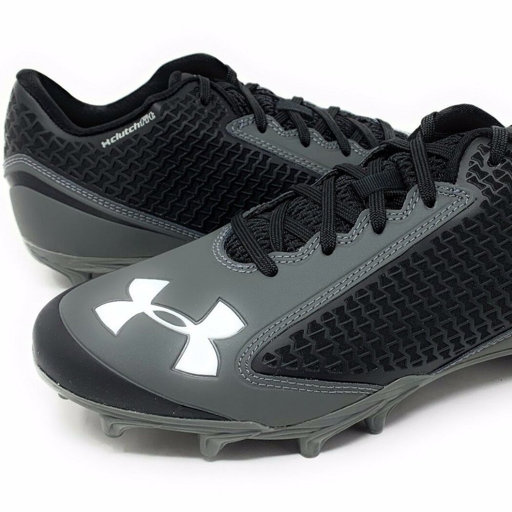 Men’s Under Armour Black & Grey Nitro Icon Low MC Cleats, 14